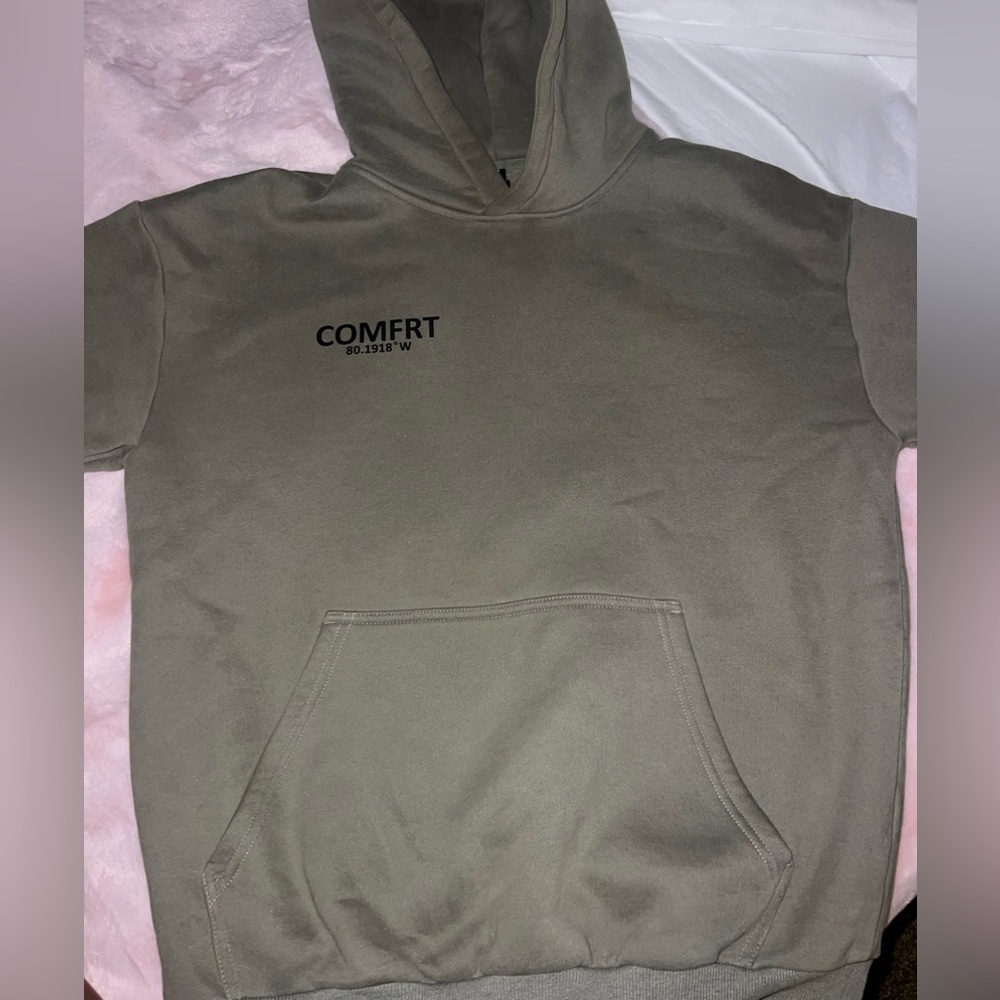 Olive Green Hoodie with Front Pocket